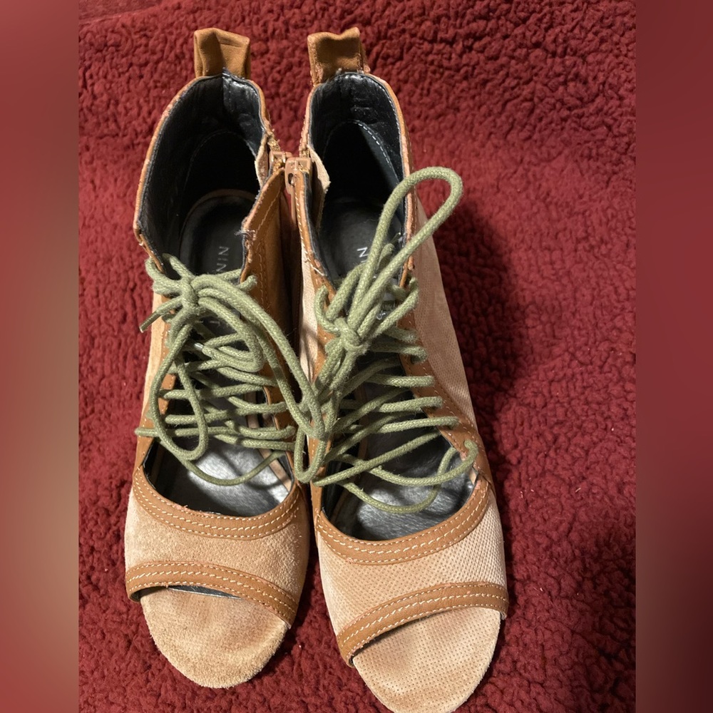 Ladies Nine West Open Toe Booties 
size 6.5